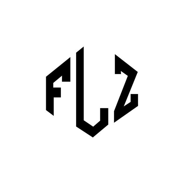 FLZ letter logo ontwerp met veelhoek vorm FLZ veelhoek en kubus vorm logo ontwerp FLZ zeshoek vector logo sjabloon witte en zwarte kleuren FLZ monogram bedrijf en vastgoed logo
