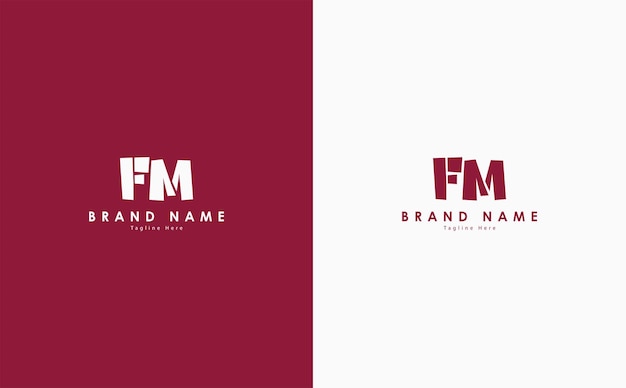 Vettore progettazione del logo vettoriale delle lettere fm