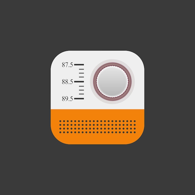 Vector fm radio icon for web user interface and mobile design