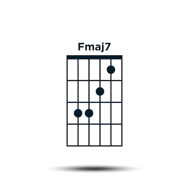 ベクトル fmaj7 基本的なギター コード チャート アイコン ベクトル テンプレート