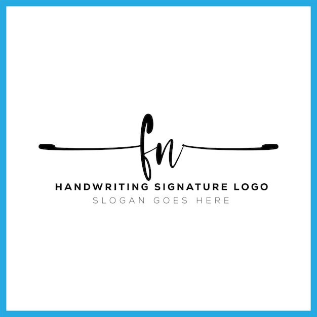 Vector fn handwriting signature logo design fn letter real estate beauty photography letter logo