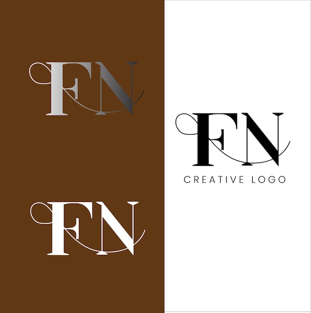 FN initial letter logo design