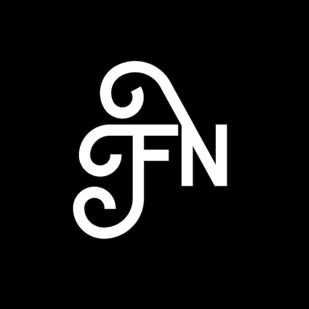 Vector fn letter logo design on black background fn creative initials letter logo concept fn letter design fn white letter design on black background f n f n logo