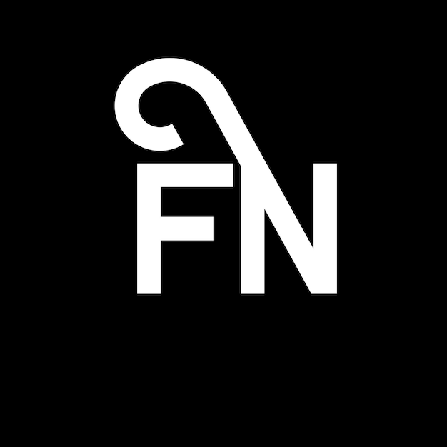 Vector fn letter logo ontwerp op zwarte achtergrond fn creatieve initialen letter logo concept fn letter ontwerp fn witte letter ontwerp op zwart achtergrond f n f n logo