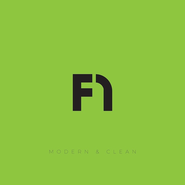 Vector fn or nf letter logo design monogram simple and clean