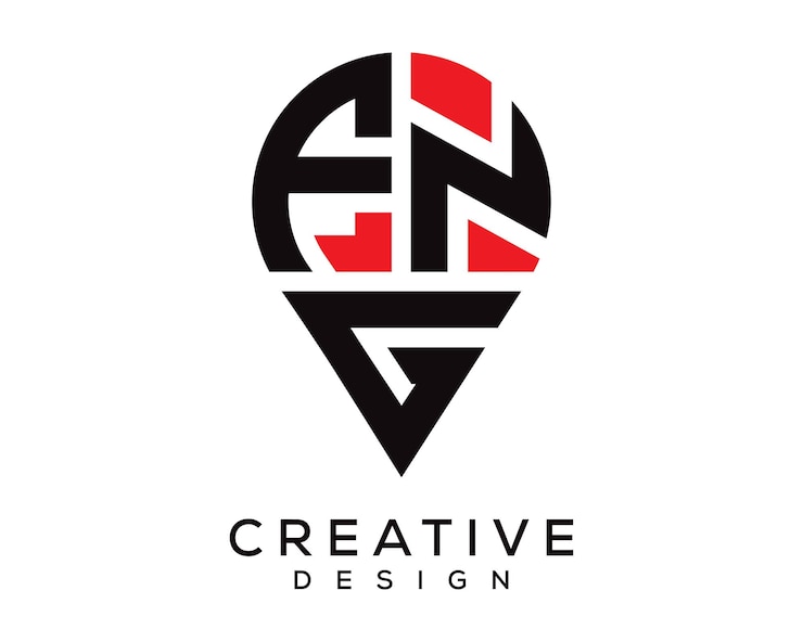 वेक्टर fng letter location shape logo design
