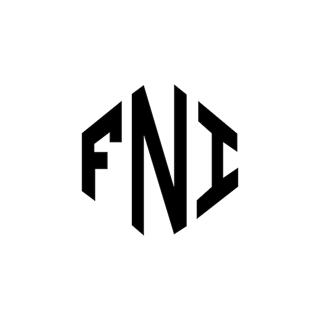 FNI letter logo design with polygon shape FNI polygon and cube shape logo design FNI hexagon vector logo template white and black colors FNI monogram business and real estate logo