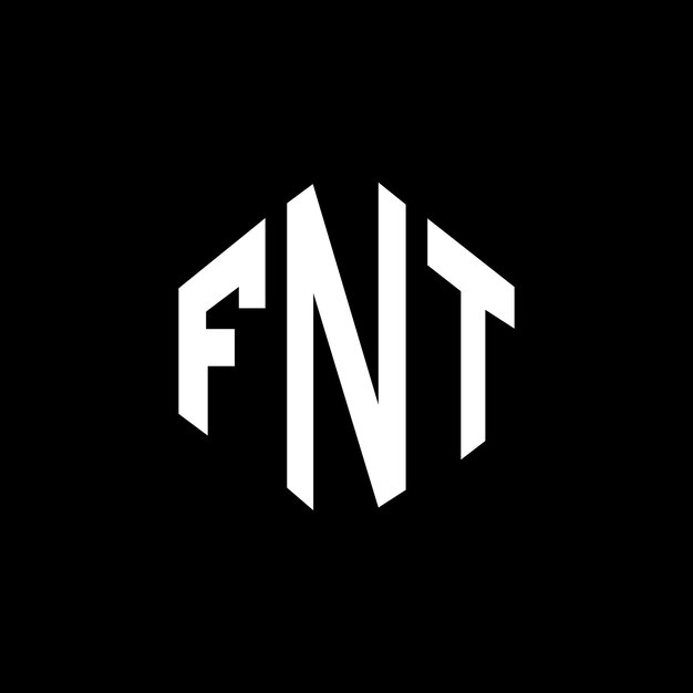 Дизайн логотипа FNT с буквами в форме многоугольника FNT многоугольный и кубический дизайн логотипа ФNT шестиугольный векторный шаблон логотипа белые и черные цвета FNT монограмма бизнес и логотип недвижимости