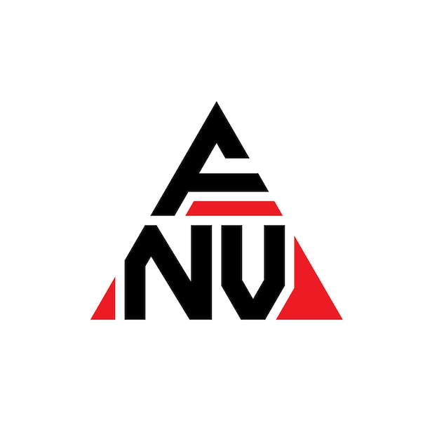 Vettore progettazione del logo a lettera triangolare fnv con forma triangolare design del logo a triangolo fnv con monogramma fnv triangolo vettoriale modello di logo con colore rosso fnv logo triangolare semplice logo elegante e lussuoso