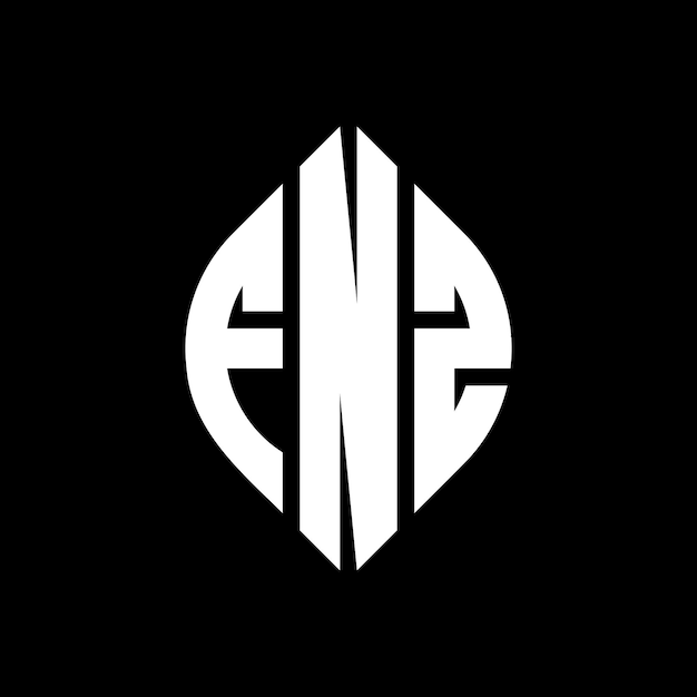 FNZのロゴは円とエリプスの形状で3つのイニシャルが円のロゴを形成していますFNZのエンブレム (Circle Emblem) アブストラクト (Abstract) モノグラム (Monogram) 文字マーク (Letter Mark) ベクトル (Vector)
