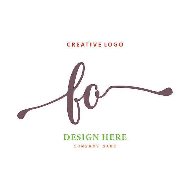 Vector fo lettering logo is simple easy to understand and authoritative