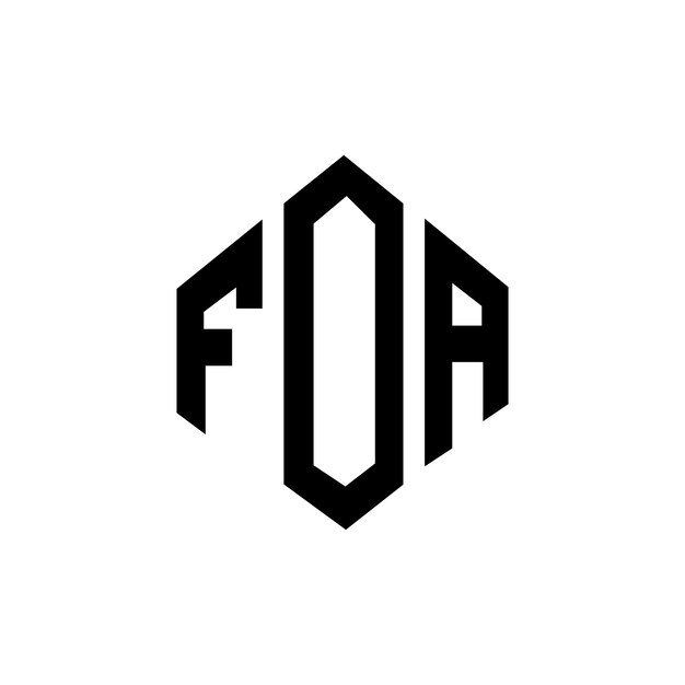 다각형 모양의 Foa 글자 로고 디자인, 다각형과 큐브 모양의 Logo 디자인, Foa 육각형 터 로고 템플릿, 색과 검은색, Foa 모노그램, 비즈니스 및 부동산 로고