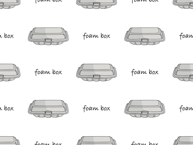 Foam Box cartoon karakter naadloze patroon op witte achtergrond