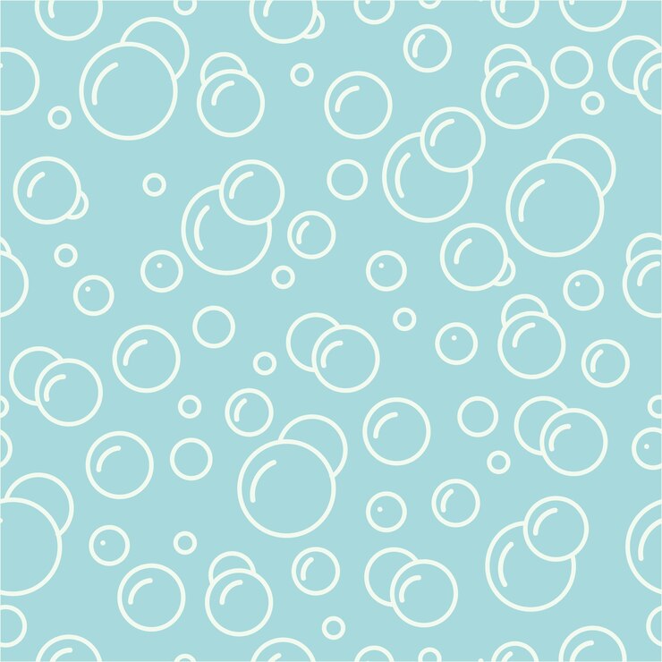 Foam bubbles on a blue background Seamless pattern of air bubbles in water
