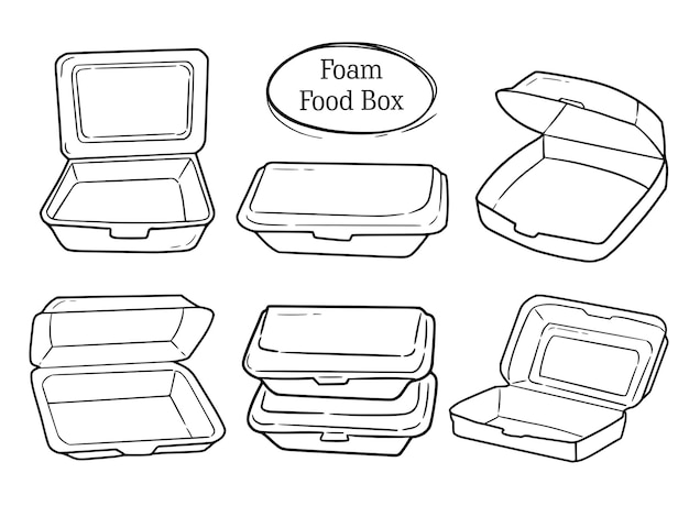 Foam food box set doodle drawing collection