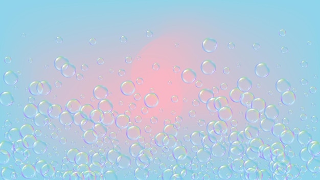 Foam party background with shampoo and soap suds bubbles