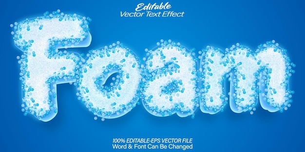 Foam Wash Vector Text Effect Bewerkbaar Alphabet Water Schoon Zeep Hygiëne Vuil