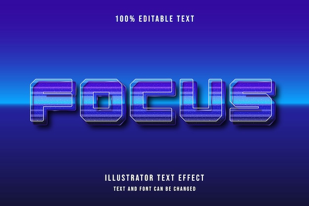 Фокус, 3d редактируемый текстовый эффект, зеленый узор, современный стиль теневых слоев