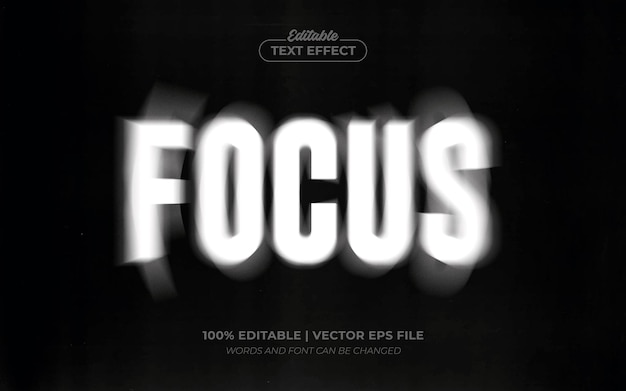 Vector focus blur editable text effect graphic style