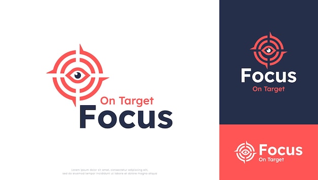 Vector focus bullseye doel logo ontwerp.