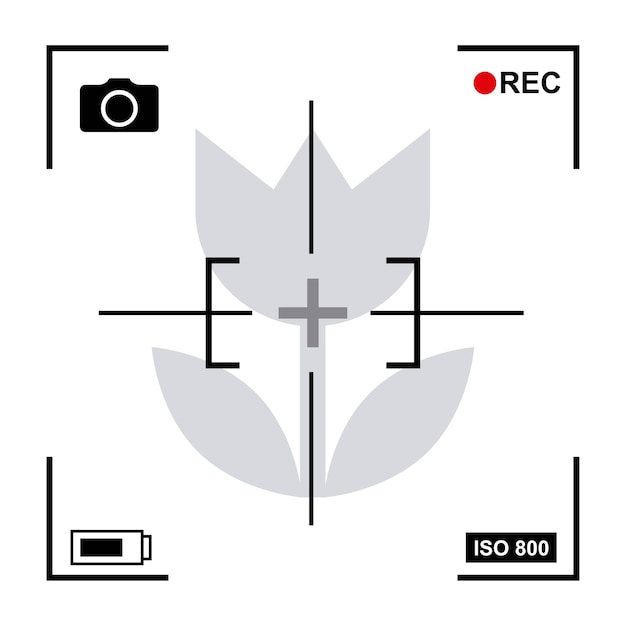 Vettore messa a fuoco del design della fotocamera