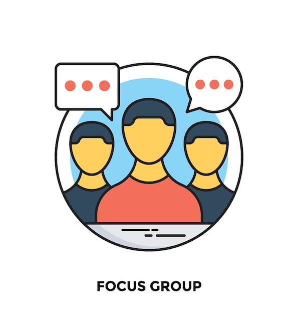 Focus group flat vector icon