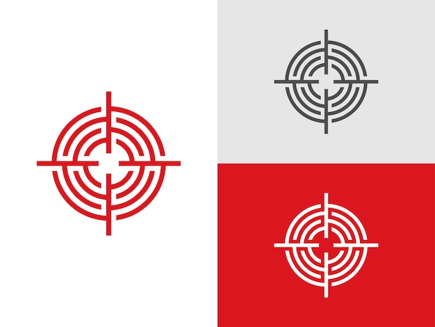 Focus target logo design icon vector template