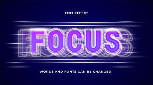 Vector focus text effect editable eps cc