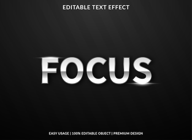 Vector focus text effect template