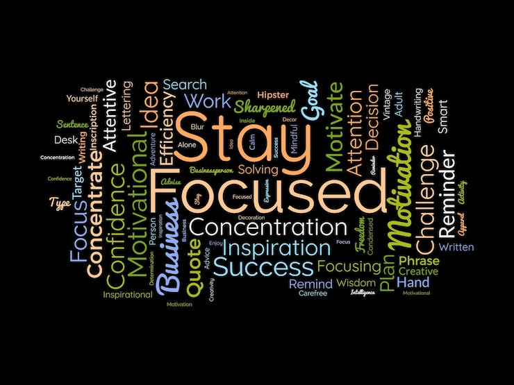 Vector focused wordcloud-sjabloon blijf business concept vector achtergrond