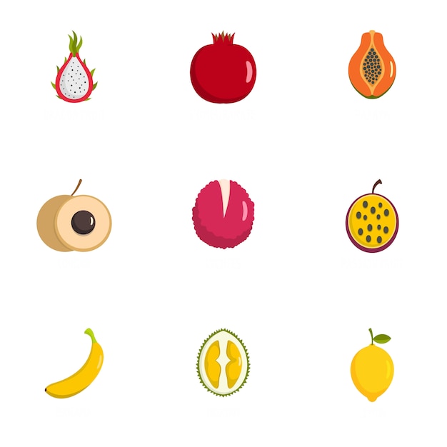 Foetus icon set, vlakke stijl