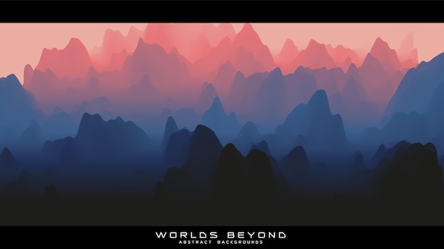 Vector fog over mountains background