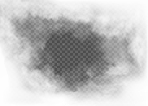 Vector fog and smoke isolated on transparent