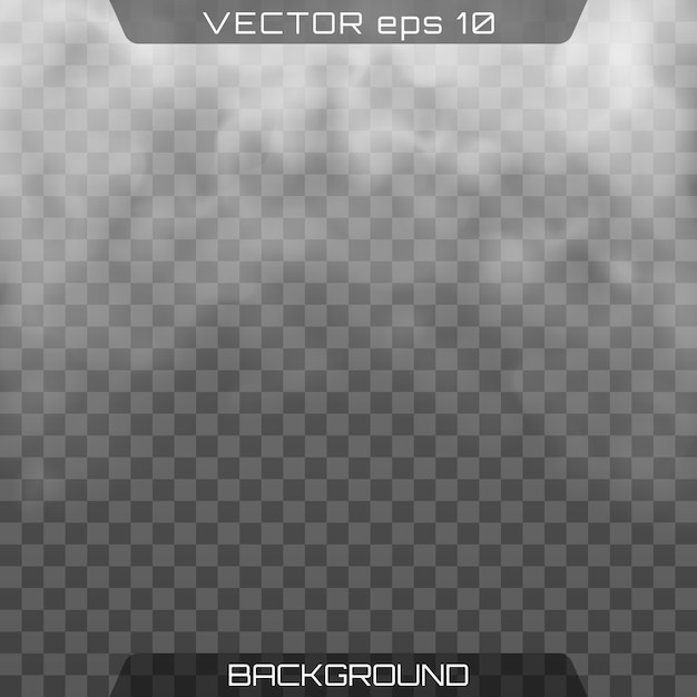 Vector fog or smoke. realistic cloud, transparent background.