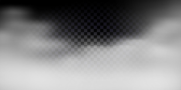 Vector fog or smoke over transparent background