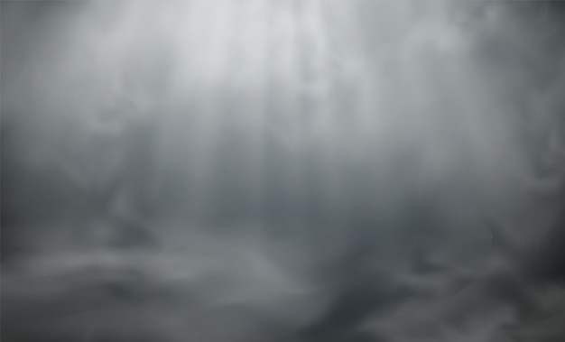 Vector fog or smoke with spotlight mist effect abstract white clouds