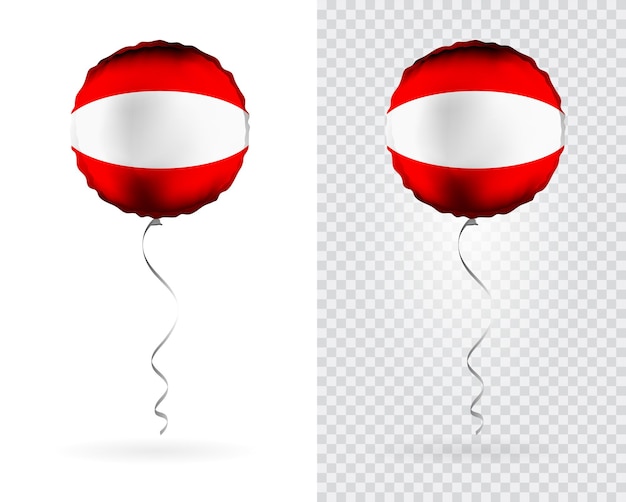 Foil Round Shaped Balloons in Vector as Austria National Flag