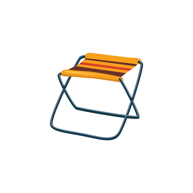 foldable camp chair cartoon simple style colorful isolated flat vector illustration on white background