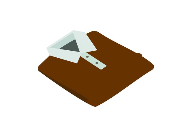 Folded T shirt Simple flat illustration in isometric view