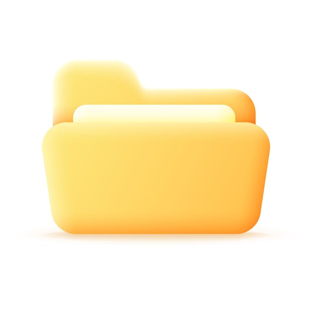 Folder 3d concept icon full editable and vector with document