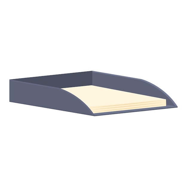 folder card stack icon cartoon vector paper tray rack desktop case