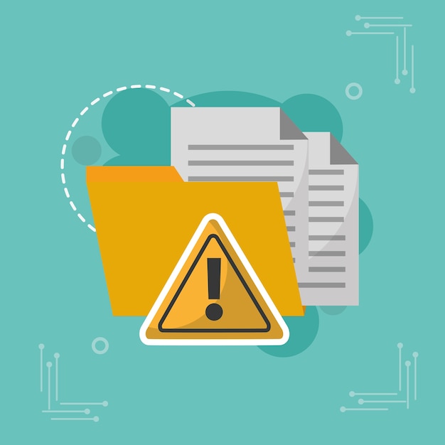 Folder data warning alert attack cyber security