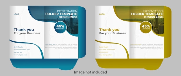 Folder design template with multiple color variations