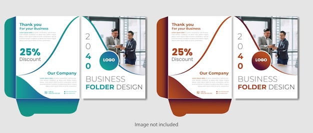 Folder design template with multiple color variations