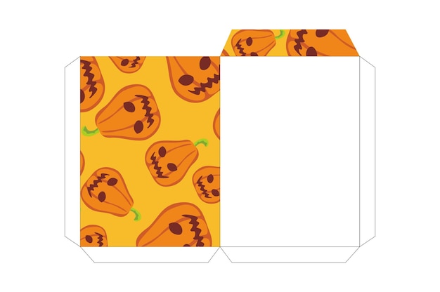 Folder Envelope Design With Halloween Pumpkin Theme