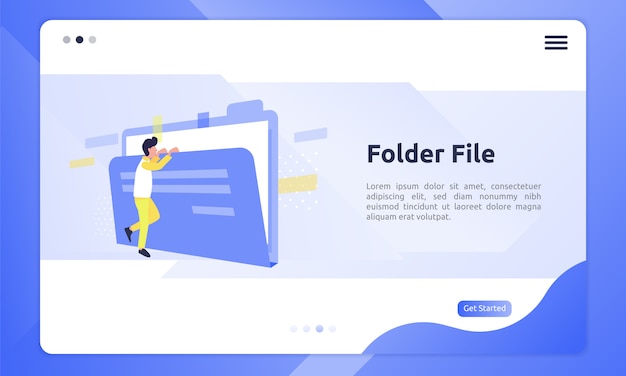 Folder file icon in a flat illustration