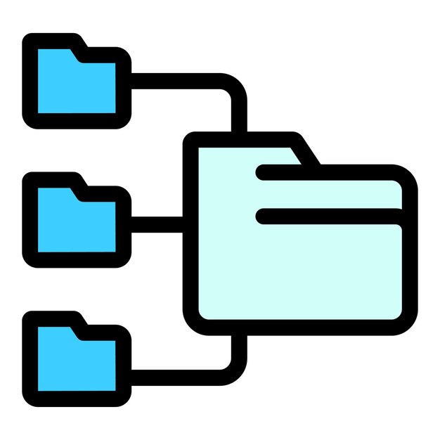 벡터 웹 디자인을 위한 폴더 필터 아이콘 색 배경 색상 평면에 고립된 폴더 필더 터 아이콘