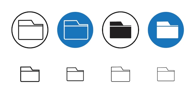 folder icon 2 thin line art collection