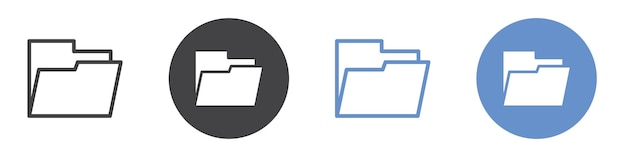 folder icon flat art in black and white isolated