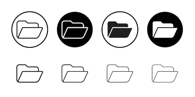 folder icon thin line flat illustration